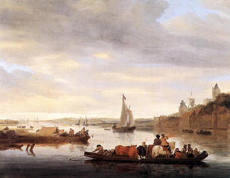 RUYSDAEL, Salomon van The Crossing at Nimwegen af oil painting image